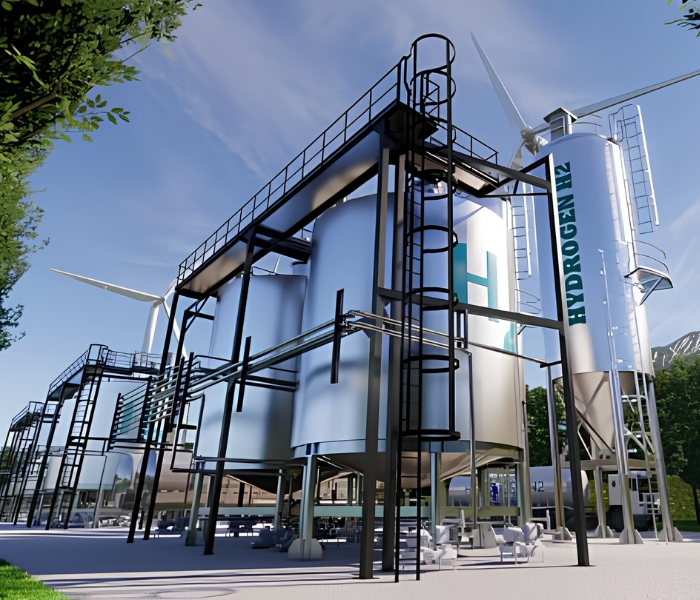 Installation hydrogène avec réservoirs de stockage et conduites pour joints toriques dans les systèmes à hydrogène